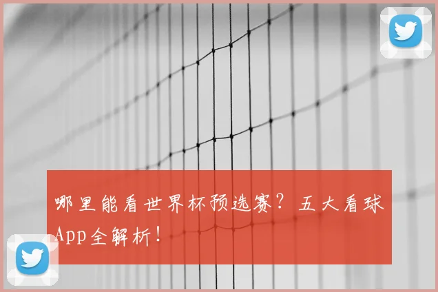 哪里能看世界杯预选赛?五大看球App全解析!